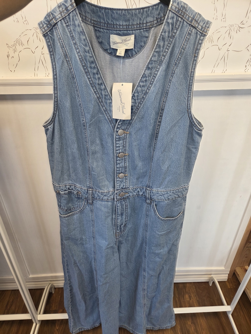 Universal Thread Light Blue Denim Sleeveless Jumpsuit NEW WITH TAG